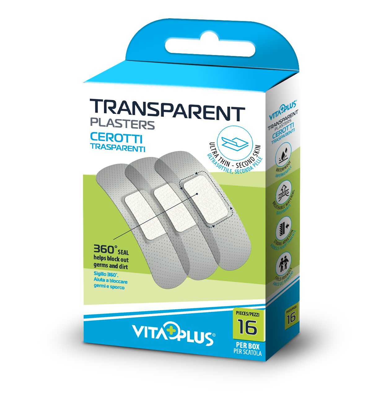 VITAPLUS PLASTURI TRANSPARENTI 16buc/cut 72*19mm