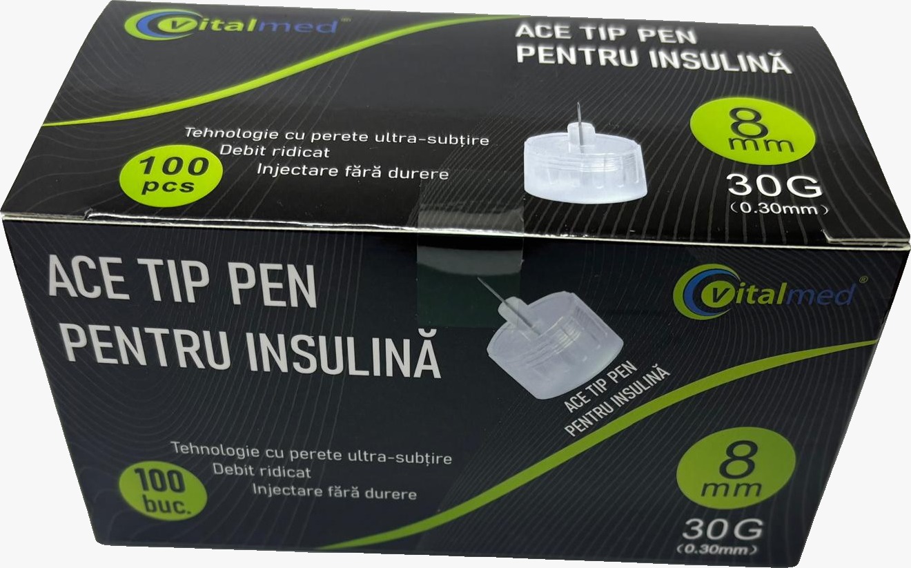 ACE TIP PEN PT INSULINA VITALMED 30G*8mm 100buc