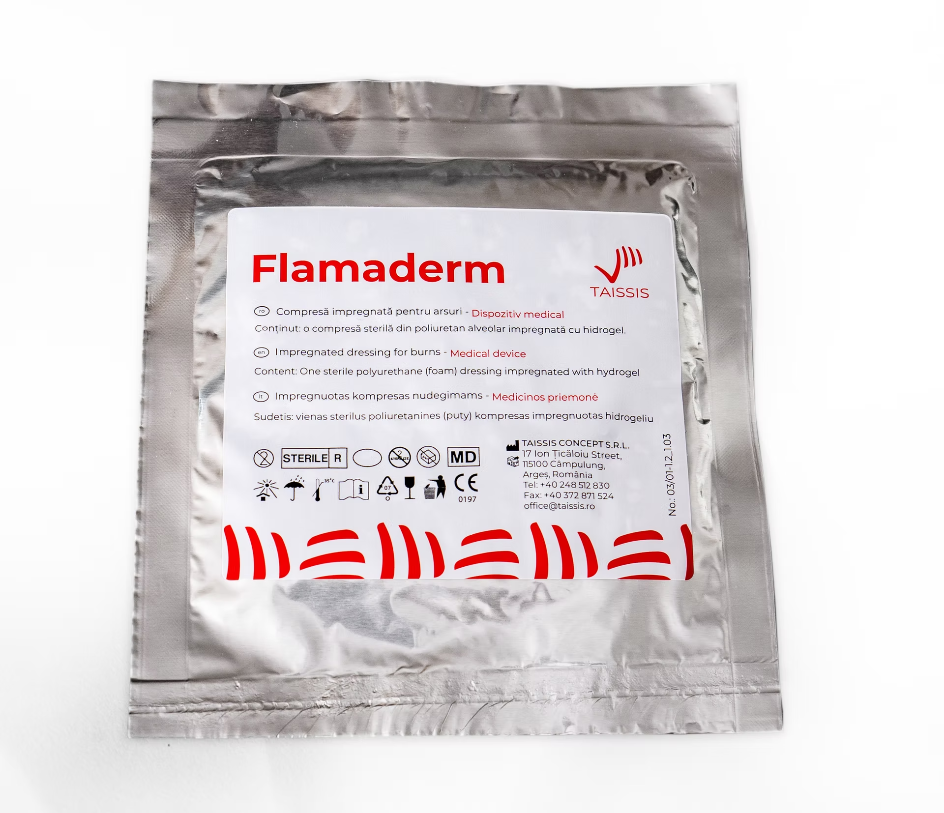 COMPRESA STERILA FLAMADERM IMPR.PT ARSURI 10*10cm