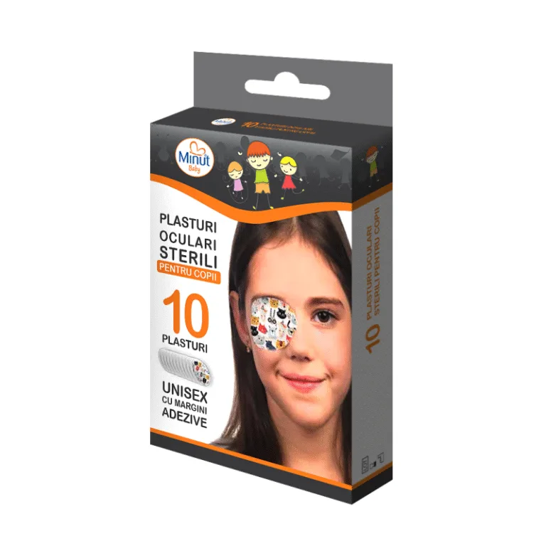 PLASTURI PT OCHI COPII MINUT CU DESEN 10buc/cut 4.5*6.5cm