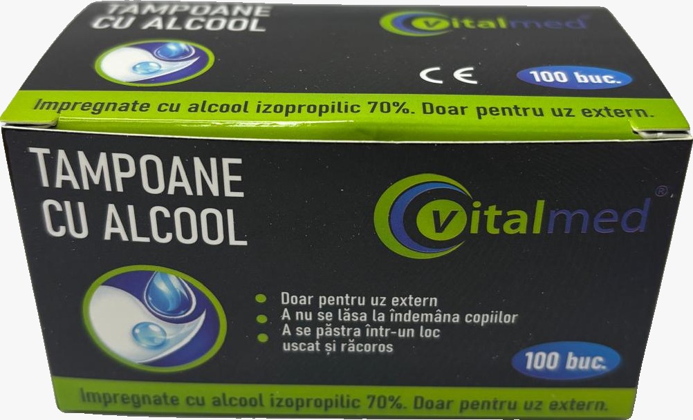 TAMPON CU ALCOOL VITALMED 6*3CM 100buc