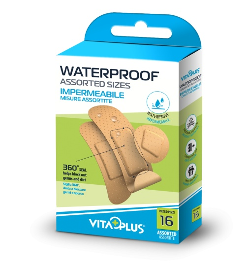 VITAPLUS PLASTURI IMPERMEABILI ASORTATI 16buc/cut |4*22mm 6*72x19mm 6*56x19mm