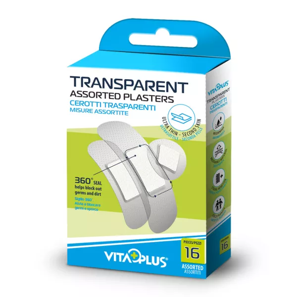 VITAPLUS PLASTURI TRANSPARENTI ASORTATI 16buc/cut |4*22mm 6*72x19mm 6*56x19mm