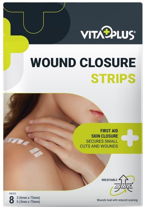 VITAPLUS STRIPURI DE SUTURA 8buc/cut |3*(6X75mm) 5*(3X75mm)