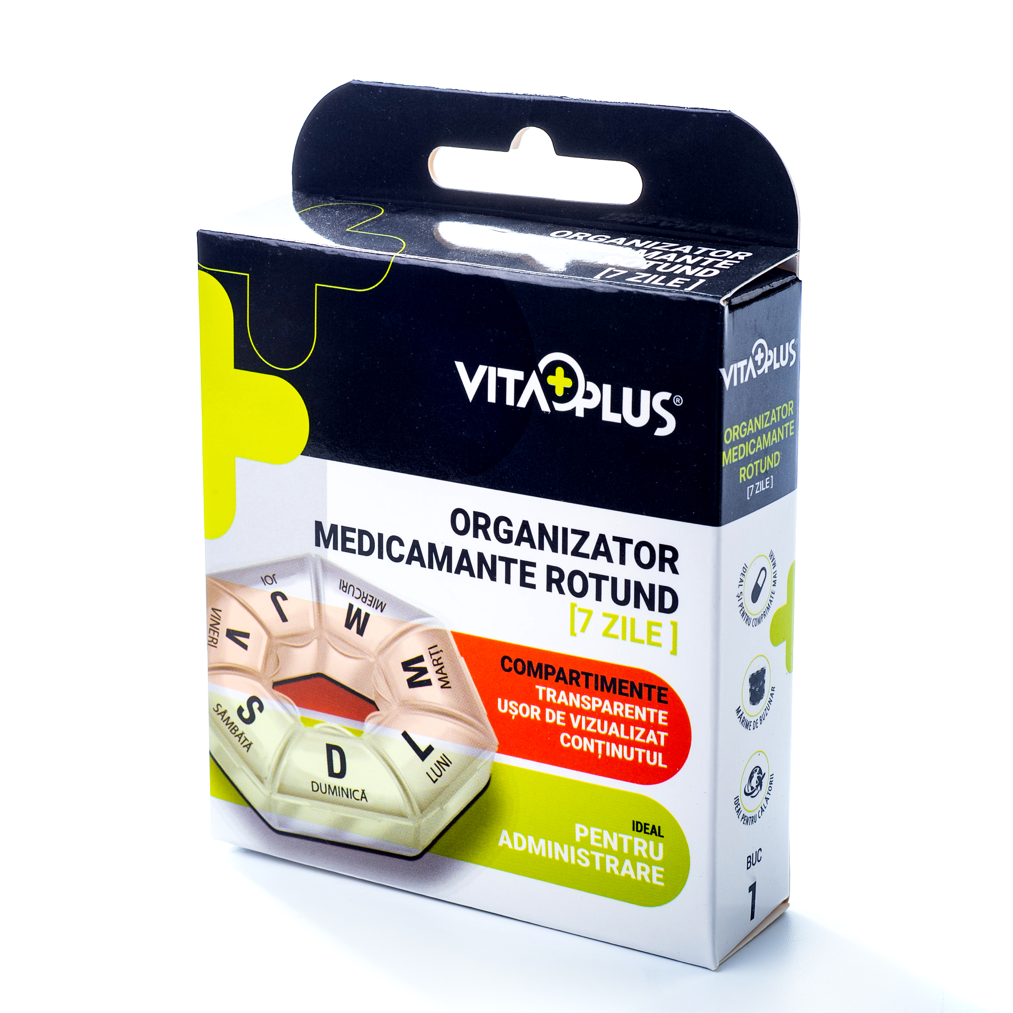 VITAPLUS ORGANIZATOR MEDICAMENTE ROTUND 7 ZILE
