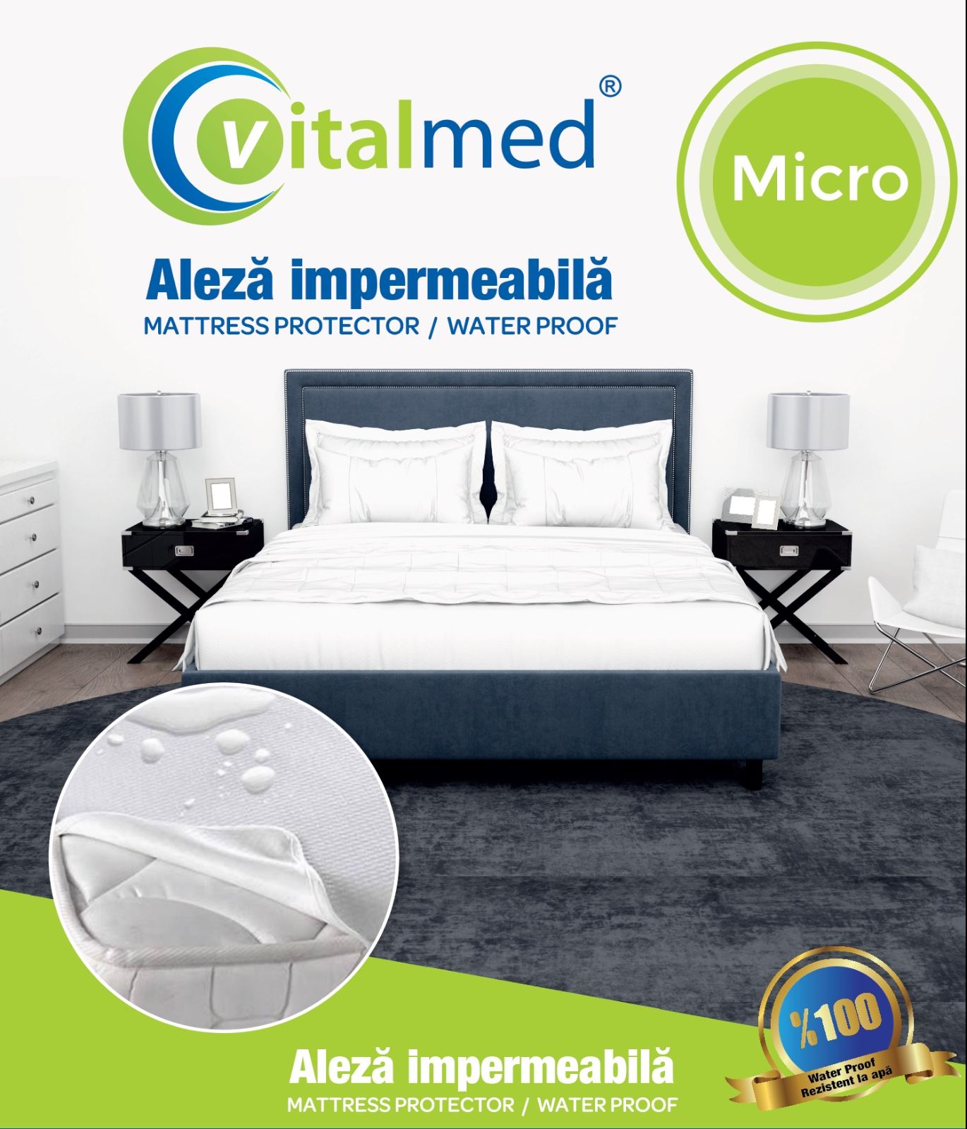 ALEZA IMPERMEABILA VITALMED 160X200