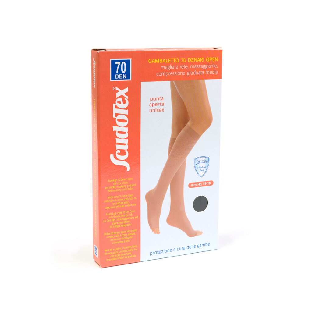 Ciorapi Scudotex 824 70DEN pana la genunchi cu varf deschis